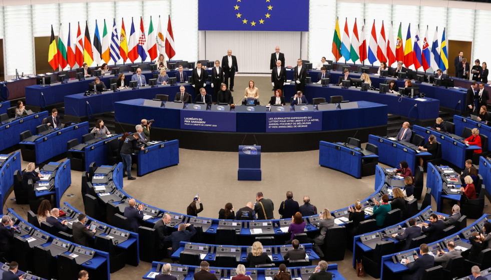 Entrega del premio Sajarov en el Parlamento Europeo en Estrasburgo.