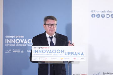 EL Secretario de Estado de Transportes y Movilidad Sostenible,  José Antonio Santano, durante la Jornada de Europa Press ‘Innovación Urbana. Movilidad Sostenible y Smart Cities’