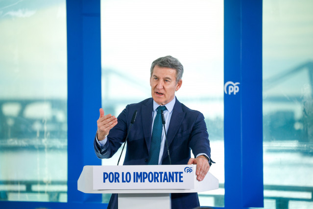 El presidente del Partido Popular, Alberto Núñez Feijóo