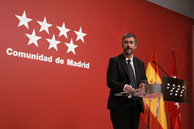 Archivo - El consejero de Presidencia, Justicia y Administración Local de la Comunidad de Madrid, Miguel Ángel García Martín, en rueda de prensa posterior al Consejo de Gobierno
