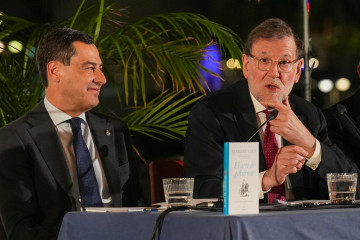 El expresidente del Gobierno Mariano Rajoy  durante la presentación del libro 