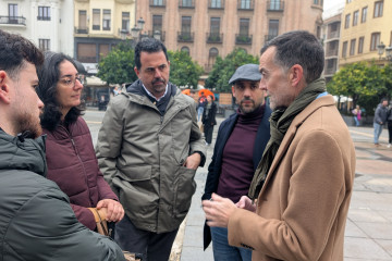El coordinador federal de IU, Antonio Maíllo, en Córdoba.