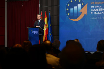 Feijóo en un foro organizado por el PP Europeo