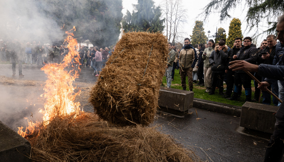 Ganaderos organizan una tractorada, a 16 de enero de 2026, en Oviedo, Asturias (España). Unión de Uniones de Agricultores y Ganaderos ha convocado varias movilizaciones por el territorio español co