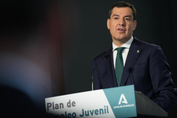 Archivo - El presidente de la Junta de Andalucía, Juanma Moreno, en una imagen de archivo en Sevilla