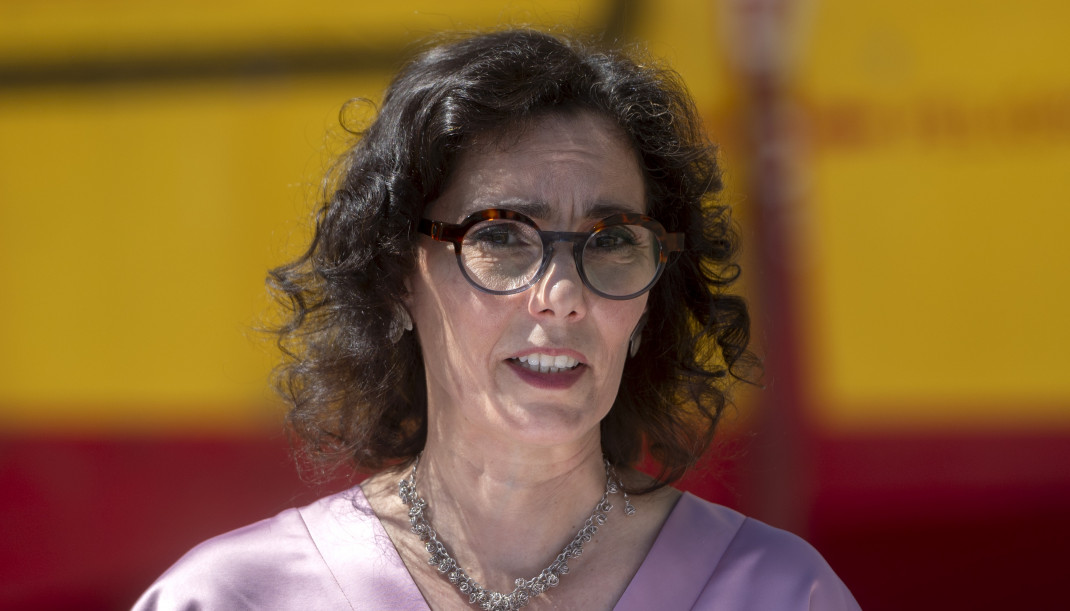 Archivo - La comisaria europea de Igualdad, Preparación y Gestión de Crisis, Hadja Lahbib, atiende a los medios de comunicación, en la Base Aérea de Torrejón de Ardoz, a 23 de mayo de 2025, en To