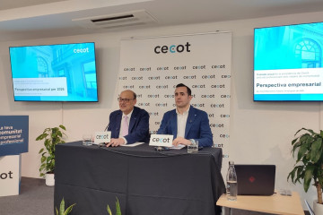 El presidente de la Cecot, Xavier Panés, y el secretario general, Oriol Alba.