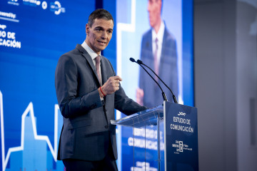 El presidente del Gobierno, Pedro Sánchez, interviene durante la clausura de la XVI edición del foro financiero internacional 'Spain Investors Day', a 15 de enero de 2026, en Madrid (España).