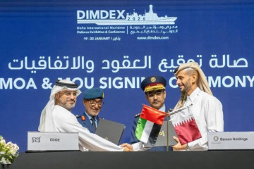 Archivo - Firma del acuerdo entre Edge Group y Barzan Holdings para crear una empresa conjunta de tecnología militar