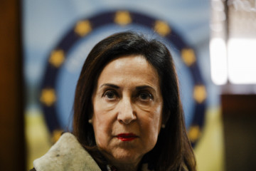 La ministra de Defensa, Margarita Robles, visita al personal ucraniano que se instruye en el marco de la Operación EUMAM-UA, en la Academia de Infantería, a 21 de enero de 2026, en Toledo,  Castilla