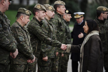 La ministra de Defensa, Margarita Robles, visita al personal ucraniano que se instruye en el marco de la Operación EUMAM-UA, en la Academia de Infantería, a 21 de enero de 2026, en Toledo,  Castilla