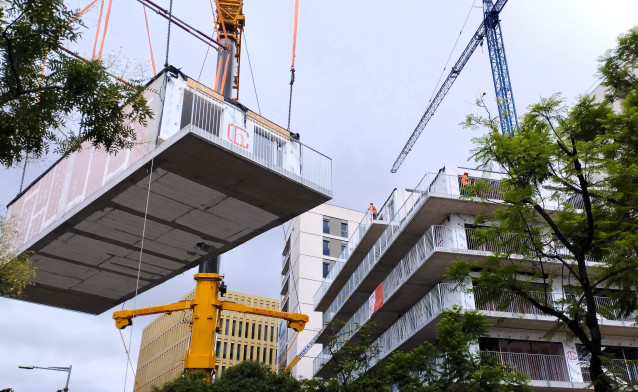 Archivo - Edificio en construcción de una promoción de vivienda.- Archivo
