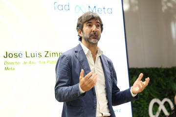 Archivo - El director asuntos públicos de Meta, Jose Luis Zimmermann, interviene durante la entrega de los galardones del II Festival de Teatro Social, en Zona Meta, a 14 de junio de 2023, en Madrid 