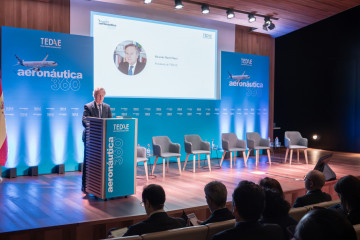 El presidente de TEDAE durante la jornada 'Aeronáutica 360: impulsando hoy la aviación del mañana'