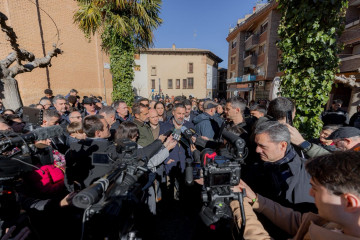 El presidente de Vox, Santiago Abascal, en La Almunia de Doña Godina.