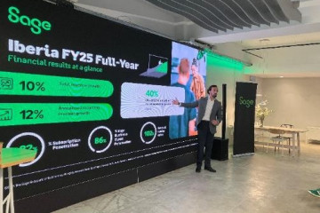 El director de Sage para España y Portugal, José Luis Martín Zabala, en la presentación de los resultados de 2025