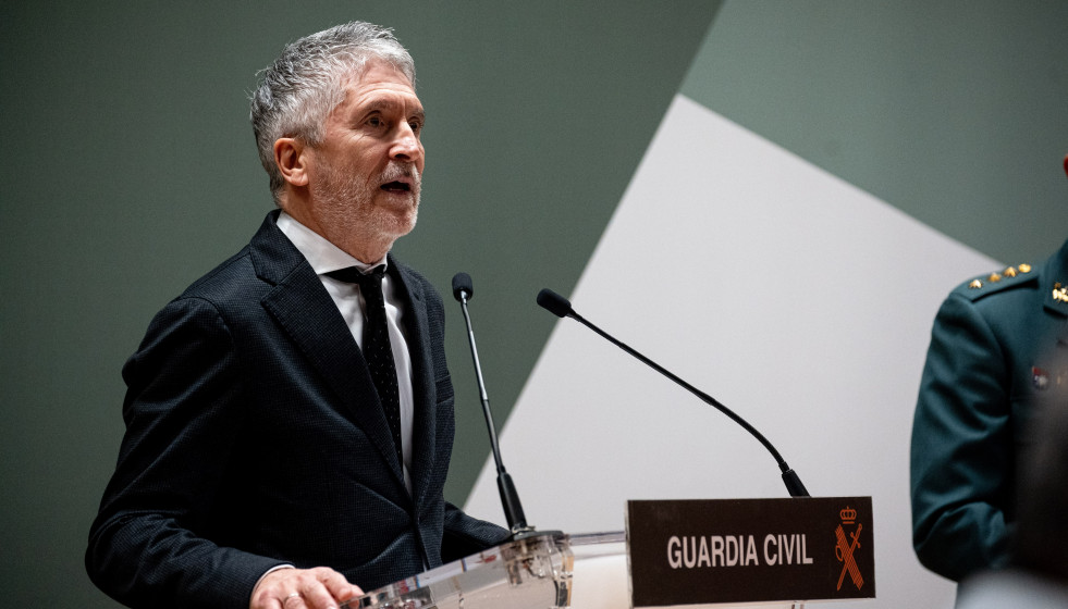 El ministro del Interior, Fernando Grande-Marlaska, comparece en rueda de prensa