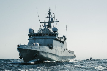 El Buque de Acción Marítima (BAM) 'Audaz' navegando. Archivo