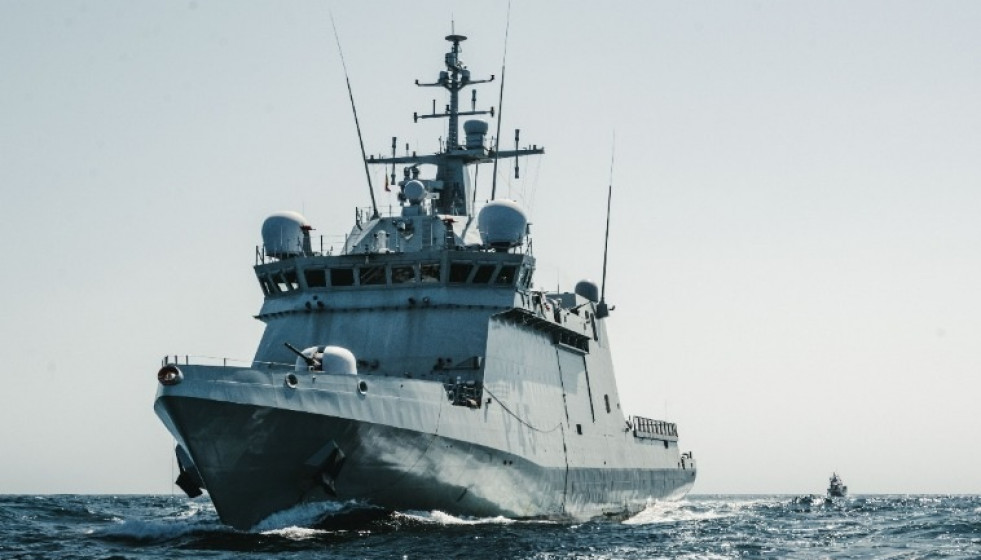 El Buque de Acción Marítima (BAM) 'Audaz' navegando. Archivo