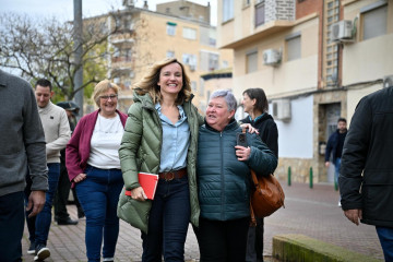La candidata del PSOE a la Presidencia del Gobierno de Aragón, Pilar Alegría, ha estado en Utebo.