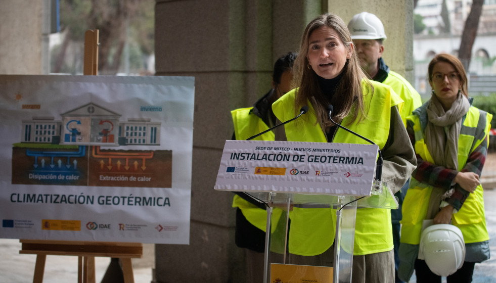 La vicepresidenta tercera y ministra para la Transición Ecológica y el Reto Demográfico, Sara Aagesen, durante un acto con motivo del Día Mundial de la Energía Limpia, en la Administración Gener