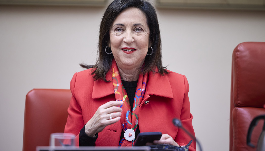 La ministra de Defensa, Margarita Robles, comparece durante la Comisión de Defensa, en el Congreso, a 26 de enero de 2026, en Madrid (España).