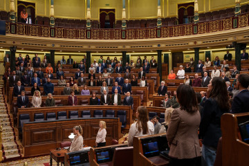 Archivo - Minuto de silencio en el Congreso