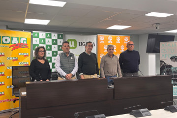 Rueda de prensa de las asociaciones agrícolas y ganaderas de la Comunidad de Madrid COAG, ASAJA, UGAMA y UPA para convocar una concetración en la Puerta del Sol contra el acuerdo UE-Mercosur