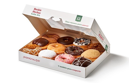Caja con rosquillas de Krispy Kreme