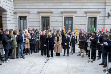 Archivo - La vicepresidenta segunda del Gobierno y ministra de Trabajo, Yolanda Díaz, la ministra de Sanidad, Mónica García, el ministro de Cultura, Ernest Urtasun, la ministra de Juventud e Infanc