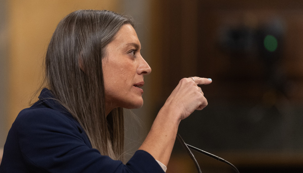 La portavoz de Junts en el Congreso, Miriam Nogueras, durante una sesión plenaria extraordinaria en el Congreso de los Diputados, a 27 de enero de 2026, en Madrid (España).