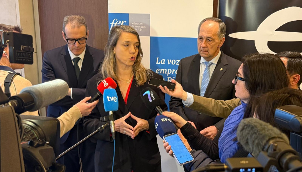 La presidenta de CEPYME, Ángela de Miguel, en un encuentro en Logroño.