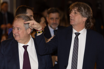El ministro de Industria y Turismo, Jordi Hereu, y el secretario general del PSOE CyL y candidato a la Presidencia de la Junta de Castilla y León, Carlos Martínez Mínguez, organizado por Fórum Eur