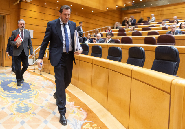 El  ministro de Transportes y Movilidad Sostenible, Óscar Puente, comparece para dar cuenta del caos ferroviario, en el Senado,  a 29 de enero de 2026