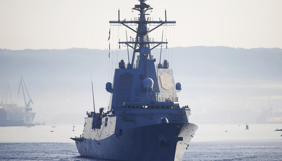 Archivo - Vista de la fragata F-101 ‘Álvaro de Bazán’ desde el Castillo de San Felipe, a 15 de febrero de 2023, en Ferrol, A Coruña, Galicia (España). La fragata F-101 ha salido desde Ferrol p