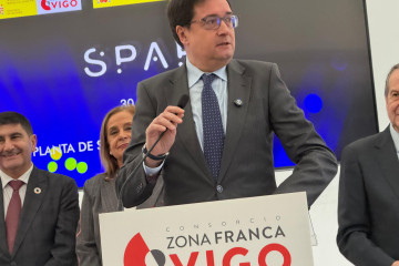 Oscar López en Vigo este viernes.