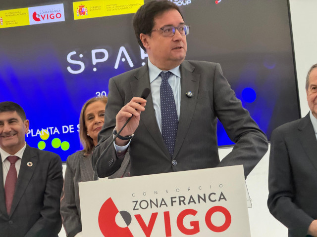 Oscar López en Vigo este viernes.