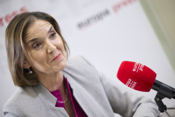 La portavoz del PSOE en el Ayuntamiento y exministra Reyes Maroto durante una entrevista para Europa Press