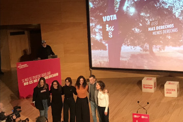 Mitin central de IU-Sumar en la campaña de las elecciones aaragonesas del 8 de febrero de2023 en la sala Luis Galve del Audtorio de Zaragoza