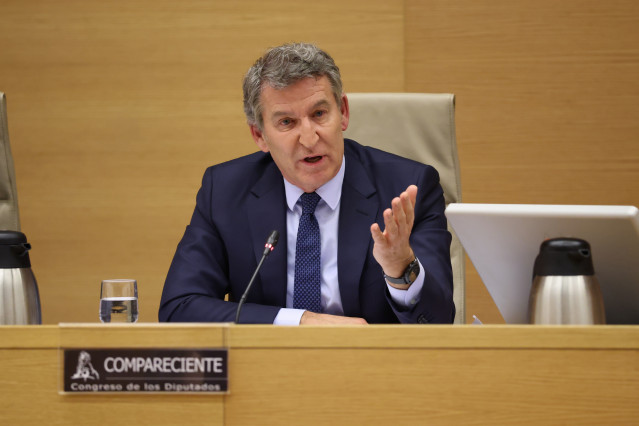 El presidente del PP, Alberto Nuñez Feijóo, comparece en la Comisión de investigación de la Dana, en el Congreso de los Diputado
