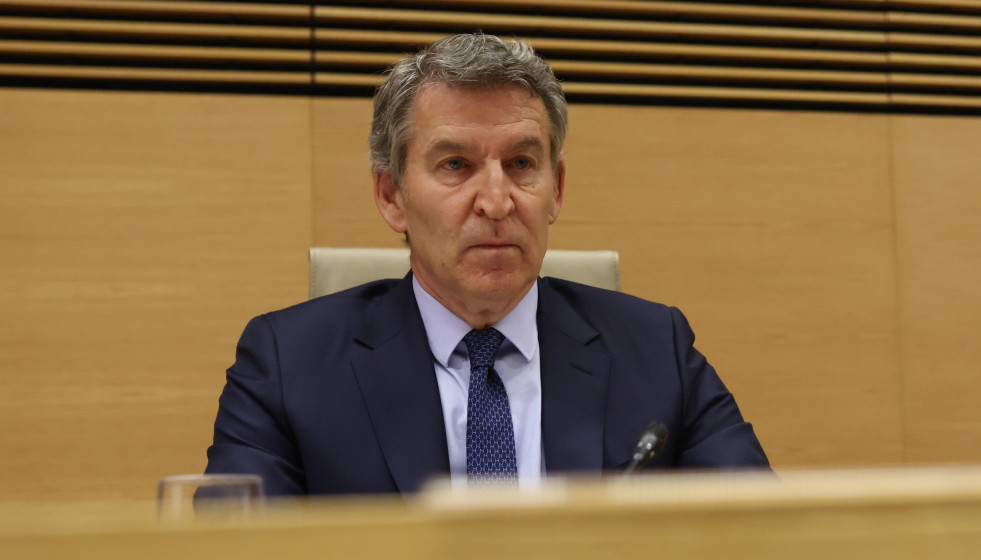 El presidente del PP, Alberto Nuñez Feijóo, comparece en la Comisión de investigación de la Dana, en el Congreso de los Diputados, a 2 de febrero de 2026, en Madrid (España). Feijóo ha sido cita