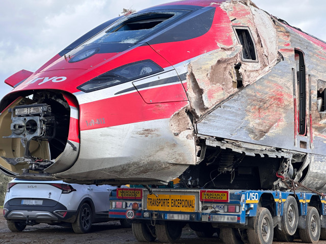Uno de los vagones del tren Iryo accidentado en Adamuz (Córdoba)