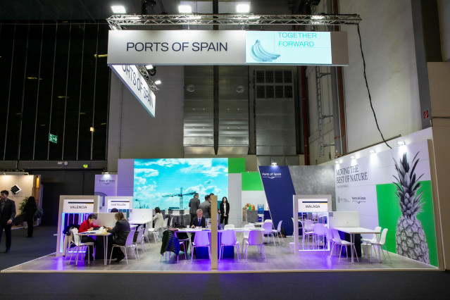 Archivo - Stand de Puertos del Estado en Fruit Logistica