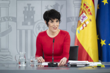 La ministra de Inclusión Seguridad Social y Migracioneas y portavoz del Gobierno, Elma Saiz, durante una rueda de prensa tras el Consejo de Ministros, a 3 de febrero de 2026, en Madrid (España).