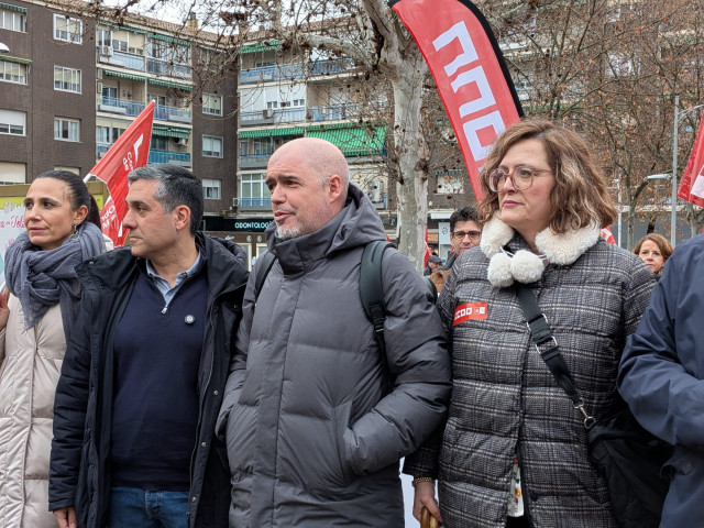 El secretario general de CCOO, Unai Sordo, en la manifestación en Toledo 'De las respuestas a la acción'