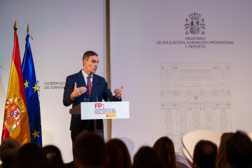 El presidente del Gobierno, Pedro Sánchez, durante un acto