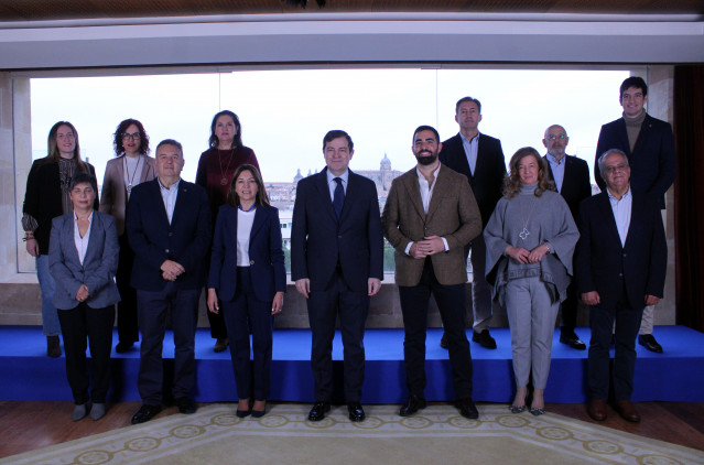 El presidente regional del PP y candidato a la reelección como presidente de la Junta, Alfonso Fernández Mañueco, participa en la presentación de la candidatura del PP por Salamanca