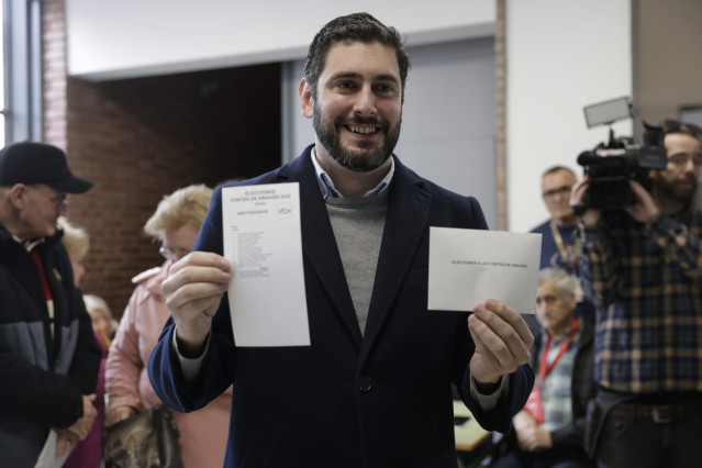 El candidato de Vox a la presidencia del Gobierno de Aragón, Alejandro Nolasco.