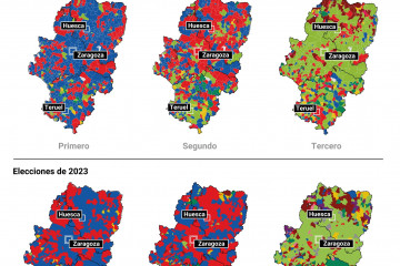 Infografía con resultado de las elecciones autonómicas en Aragón