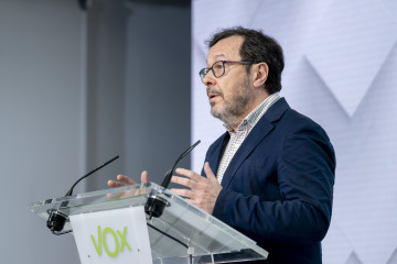 El portavoz de Vox, José Antonio Fúster, durante una rueda de prensa posterior a la reunión del Comité de Acción Política de Vox, a 9 de febrero de 2026, en Madrid (España). Vox ha cosechado 14